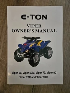 OEM 2005 ETON Viper ATV modelos RXL-50/50M RXL-70/70R RXL-90/90R manual del propietario - Imagen 1 de 3