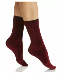 Hue Johannisbeere Samt Crew-Socken für Damen Einheitsgröße neu mit Etikett - Bild 1 von 6