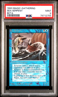 1993 MtG Magic the Gathering Limited Beta Sea Serpent PSA 9 Only 5 Graded Higher - Image 1 of 4