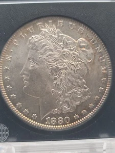 1880 P Morgan Dollar TRUE RAINBOW TONED Gem RARE FIND AUTHENTIC AU/BU? - Picture 1 of 7