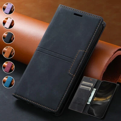 For Samsung Galaxy A6+ J4+ J6+ J5 J7 J8 Leather Wallet Case Magnetic Flip Cover - Image 1 of 4