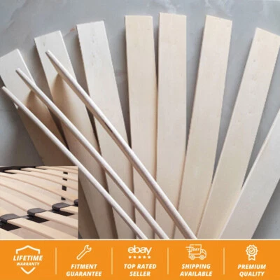 10pcs Wooden Strip Bed Slats 53MM Width Replacement Bed Slats Slightly Curved - Image 1 of 4