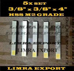 5 PCS SET 3/8" x 3/8" x 4" HSS Square Tool Bit M2 Grade Lathe Fly Cutter - Picture 1 of 2