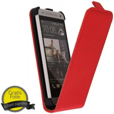 Custodia Flip Tasche Etui Case Bumper Cover Per HTC ONE MINI M4 + Pellicola - Immagine 1 di 4