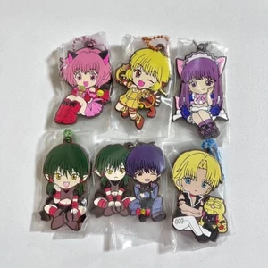 Tokyo Mew Mew Figur Gummi Schlüsselanhänger Lot 6 Set Zakuro Ichigo Maskottchen Japan M613 - Bild 1 von 3