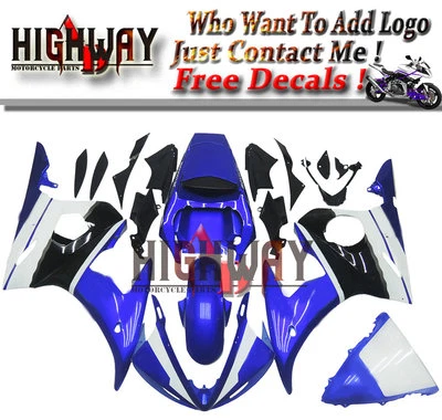 New Fairing Kit ABS Bodywork Cowling For Yamaha YZF600 R6 2003-2004 white blue - Imagem 1 de 4