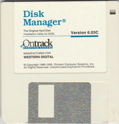 Disk Manager Version 6.03C for Western Digital by Ontrack~ 3.5 disk ~ 1995 - Image 1 of 2