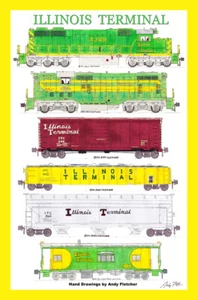 Cartel enmarañado de Illinois Terminal 12 x18" firmado por Andy Fletcher - Imagen 1 de 1