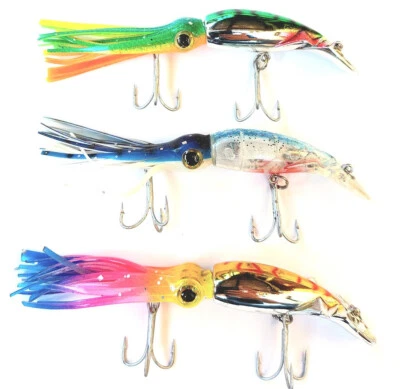 Set da 3 Totanetti Pesca Traina Trainetta Spinning Esca Artificiale Mare Spigola - Immagine 1 di 4