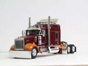 DCP Mild Custom candy red/orange Kenworth W900L 86" studio sleeper 1/64 no box - Picture 1 of 5