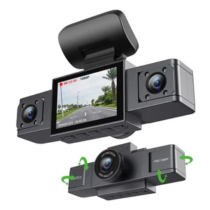 Grabadora de video con cámara de tablero de 3 canales cámara de tres lentes para automóvil con DVR de visión trasera nueva - Imagen 1 de 10