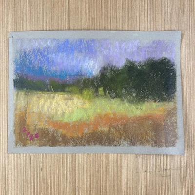 Arte Dibujo Paisaje Pastel Sobre Papel 9x12 Impresionismo Original Color Abstracto Foto 1 de 4