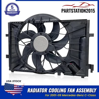 Conjunto de ventilador de refrigeración radiador 600W 2035000293 para Mercedes-Benz Clase C 2001-09 Foto 1 de 4
