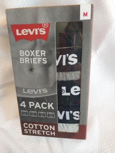 Levi's Boxer Briefs 4 Pack High Comfort, Cotton Stretch Mens Medium Black Gray - Picture 1 of 8