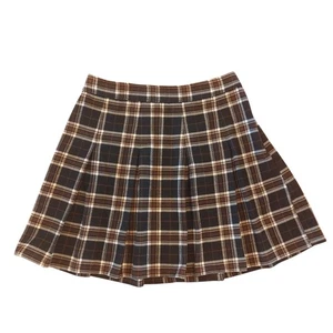 Hollister Y2K Plissee Karo Rock Gr. M schwarz braun Mini Clueless Preppy Schule - Bild 1 von 5
