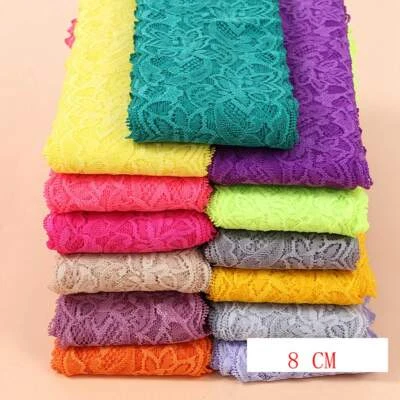 Delicate 2 yard Elastic/Spandex lace trim Soft Flower Floral trim 22 Colors 765 - Image 1 of 4