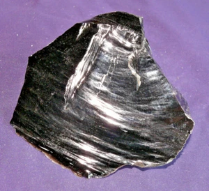 Obsidian, schwarz, Rohstein, Heilstein 383,4g 102x102x55mm - Bild 1 von 5