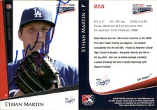 Ethan Martin Signed 2009 TriStar PROjections #253 Card GCL Dodgers Auto AU