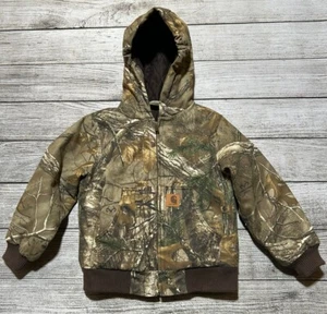 Carhartt Hooded Jacket Coat Unisex Toddler XS 6 Realtree Camo Insulated Hunting - Picture 1 of 6