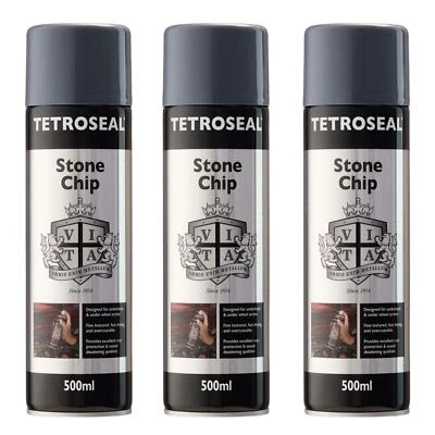 Tetrosyl SCS501 Stonechip Protection Underseal Aerosol Spray Paint Grey x3