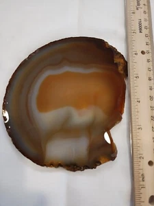 Brazilian Agate Beautiful Specimen, Hard Material Slab, Carnelian Orange Center - Picture 1 of 4
