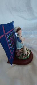 Amish Heritage Sadie Mae Quilt Figurine Girl W/ Sheep