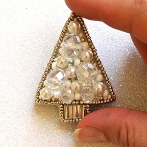 Kits de Navidad con cuentas - Broche árbol, kit de broches hágalo usted mismo, bordado a mano - Imagen 1 de 5