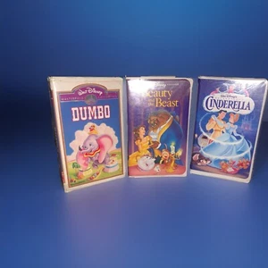 3 Walt Disney Masterpiece Collection Dumbo , Cinderella, Beauty And The Beast - Picture 1 of 4