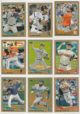 2013 TOPPS GOLD BORDER UPICK PEREZ GREINKE PETTITTE FREESE DUNN RIVERA SCHERZER - Image 1 of 2