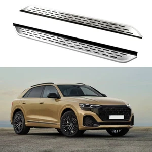 2PCS Running Boards Side Steps Fits For Audi Q8 2021-2025 Fixed Nerf Bars Pedals - Picture 1 of 12