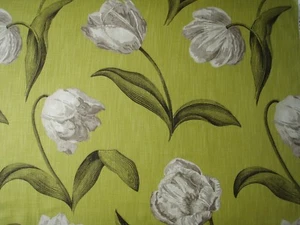 HARLEQUIN CURTAIN FABRIC DESIGN "Liana 2.5 METRES COFFEE BARK AND LIME - Picture 1 of 6