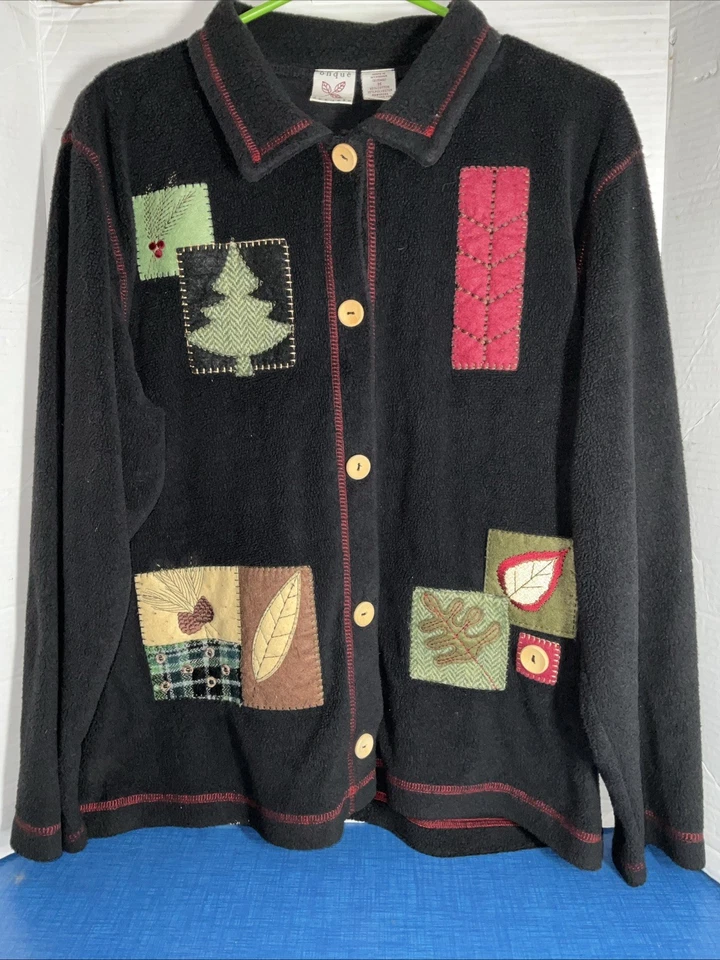 Cárdigan Suéter Vintage Onque Informal Para Mujer Navidad Otoño Talla Mediana Árboles Foto 1 de 4