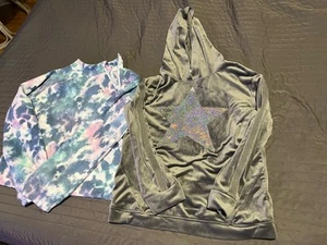 More than magic girls star sequin sweatshirt. SO tie-dye sweater. Large 10–12 - Picture 1 of 8