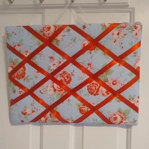 Cath Kidston Inspired Blue Red Hanging Memo Ribbon Board Wall Decor Notice Board - Picture 1 of 4