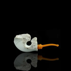 Natural Raw Look Self Sitter Pipe New Block Meerschaum Handmade W Case#556 - Picture 1 of 10