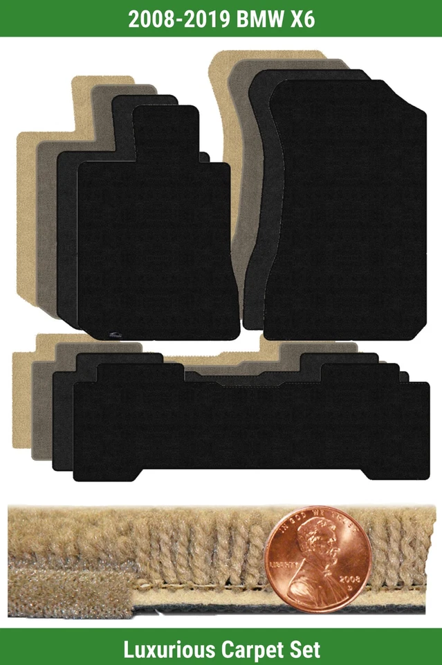 Juego de alfombrillas Lloyd Custom Luxe para BMW X6 2008-2019 (3 piezas) #14R Foto 1 de 4