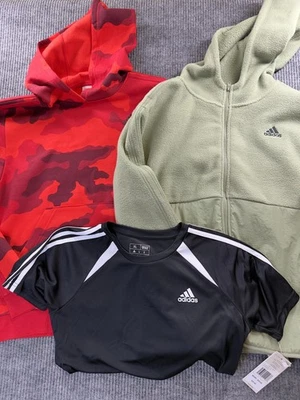 Adidas Sudadera con Capucha Chaqueta Niños XL 18/20 Vellón 3 Rayas Nuevo Lote de 3 Paquete Foto 1 de 4