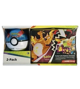 Pokémon 2021 TCG Treasure Chest Collectors Tin & Poké Ball, Booster Packs/Coins - Picture 1 of 12
