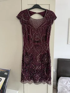 Miss Selfridge Short Burgundy Sequin Dress - Picture 1 of 18