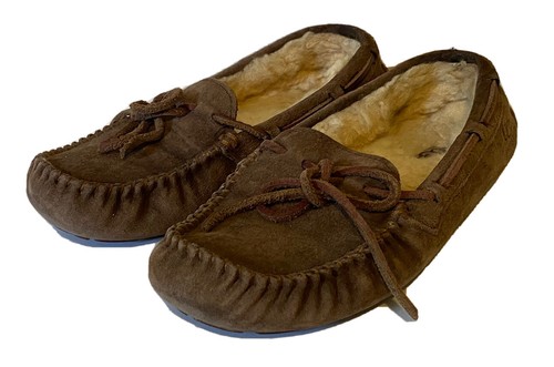 UGG Australia Dakota mocassino ciabatte scarpe donna taglia 5 pelle marrone montone