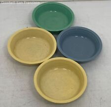 Vintage Set Of 4 Fiesta Serving Bowls Round Shape Kitchenware Blue Yellow Green