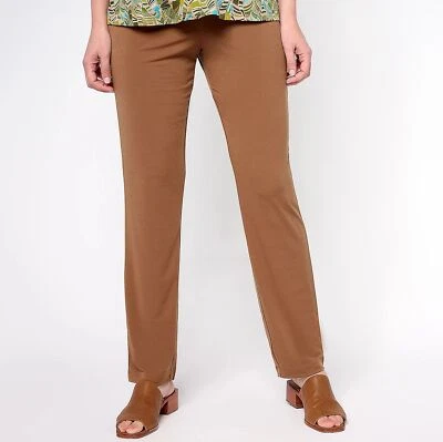 Pantalones Susan Graver Essentials Talla 2X Tejido Líquido Caramelo Pierna Recta Foto 1 de 3