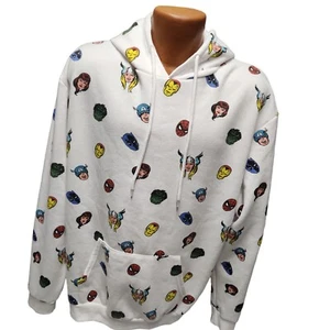 Marvel Comics Super Hero Hoodie Men Sweatshirt Large All Over Print - Picture 1 of 9