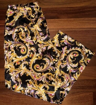 JACLYN SMITH ~ Pantalones de satén estilo salón/pijama ~ IMPRESIÓN DE ESTADO ~ Grande Foto 1 de 4