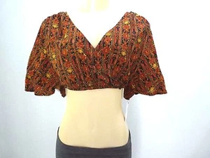 VOLCOM BELLS BEACH TOP CROP WITH FLUTTER SLEEVES SMALL code 23-37 NWT - Picture 1 of 6