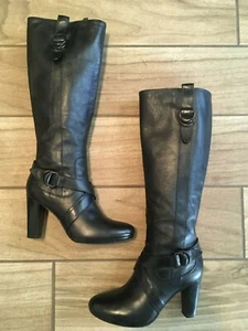 Talla. 6 --- Botas Altas para Mujer Cole Haan Cuero Negro Hasta la Rodilla (Brasil) - Imagen 1 de 11