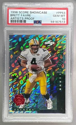 59167513 Brett Favre 1998 Score Showcase #PP53 Pruebas de artista PSA 10 Foto 1 de 3