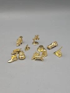 Monopoly Deluxe Gold Tone Replacement Tokens 12 pieces, movers - Picture 1 of 8