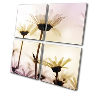 Floral Daisies Flowers MULTI CANVAS WALL ART Picture Print VA - Picture 1 of 1