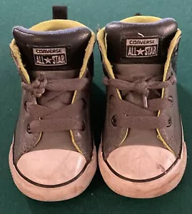 Converse All Star High Top Leather Toddler Shoes Size Infant 7 Great Condition! - Picture 1 of 6